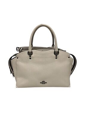 Coach Cream/Gray/Black Solid/Reptile Leather Satchel Handbag